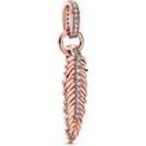 PANDORA Rose Gold Pavé Sparkling Feather Dangle